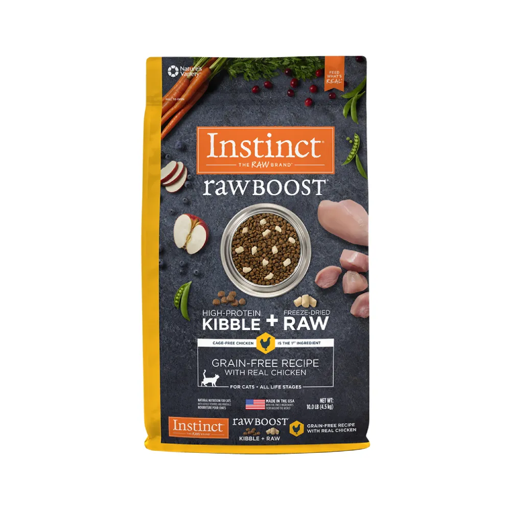 【Instinct 原點】雞肉凍乾全貓配方10lb(WDJ 添加純肉塊 貓飼料 無穀飼料  肉含量83%)