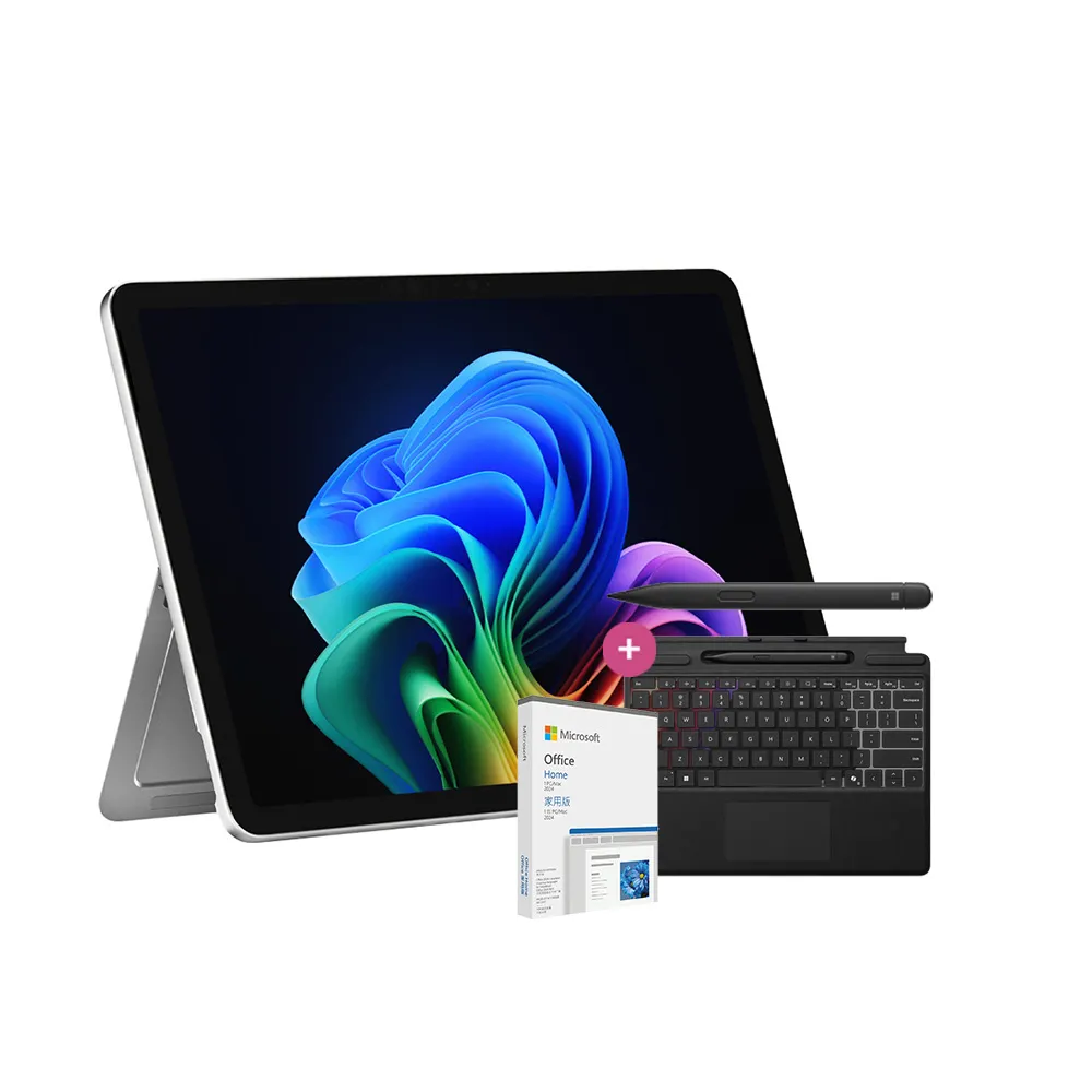 【Microsoft 微軟】鍵盤蓋+筆+2024組★Surface Pro 12吋 輕薄觸控 AI筆電-白金(X Plus/16G/512G/W11)