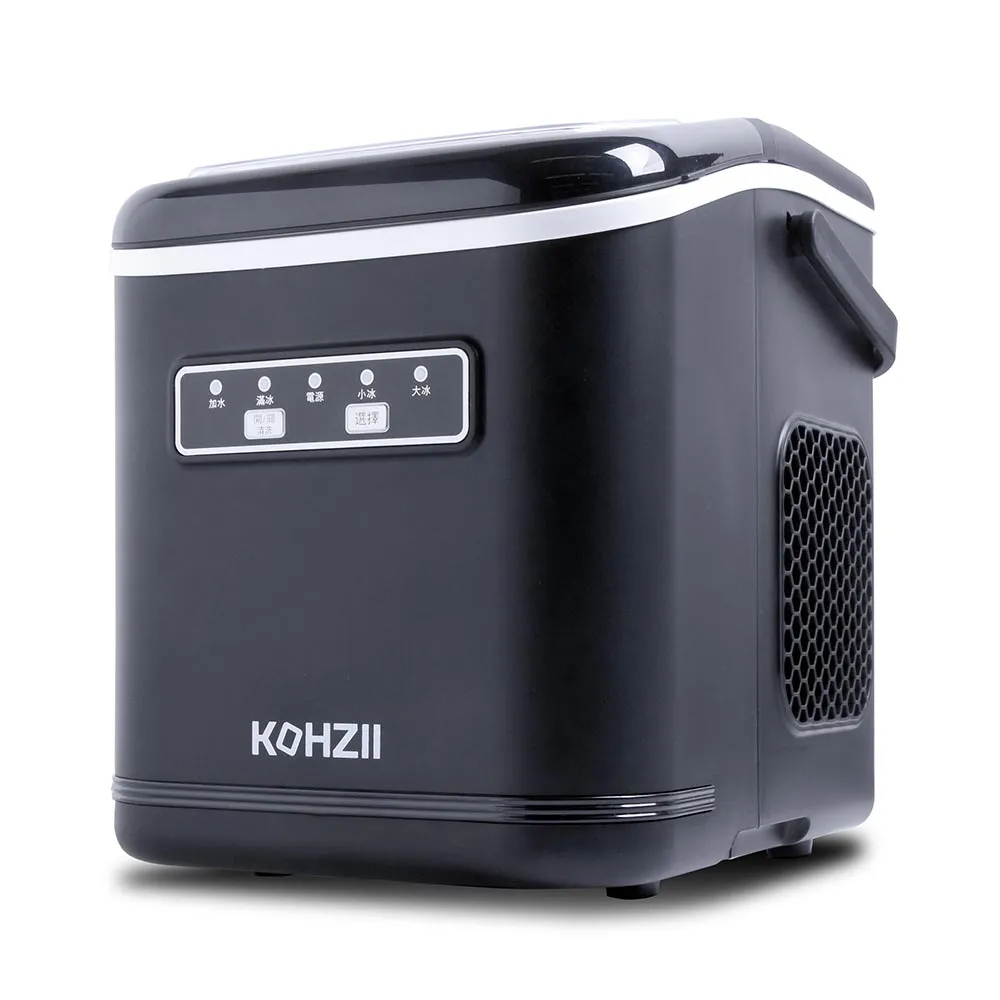 【KOHZII 康馳】獨特好清潔設計_全掀蓋製冰機 KIM1240BK (316不鏽鋼製冰柱+全掀蓋)