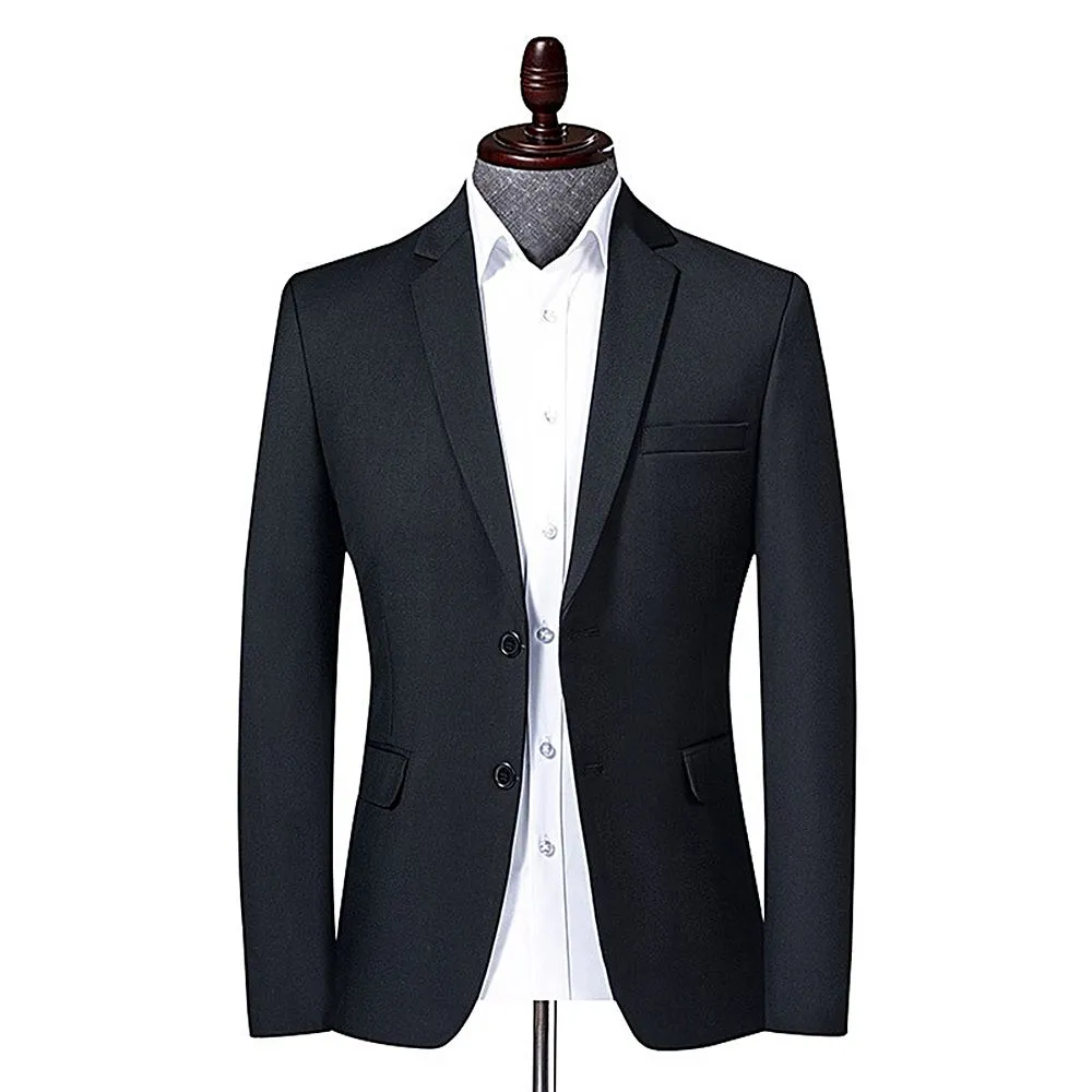 【米蘭精品】極速出貨  西裝外套休閒西服(素色彈力正裝春秋男外套父親節禮物3色74eb14)