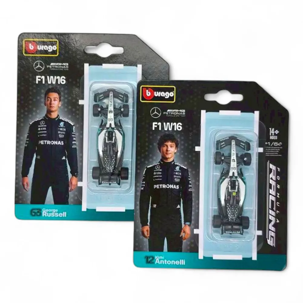1:64 Bburago F1 W16 模型車 Mercedes-AMG 賓士車隊