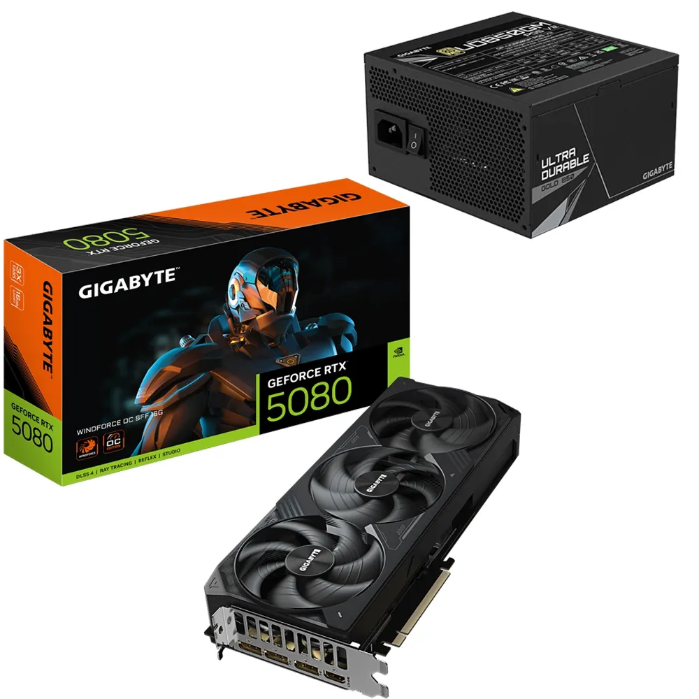 【技嘉】顯卡+電源組★GeForce RTX 5080 WINDFORCE OC SFF 16G 超頻版 顯示卡+技嘉UD850GM PG5 V2 850W金牌