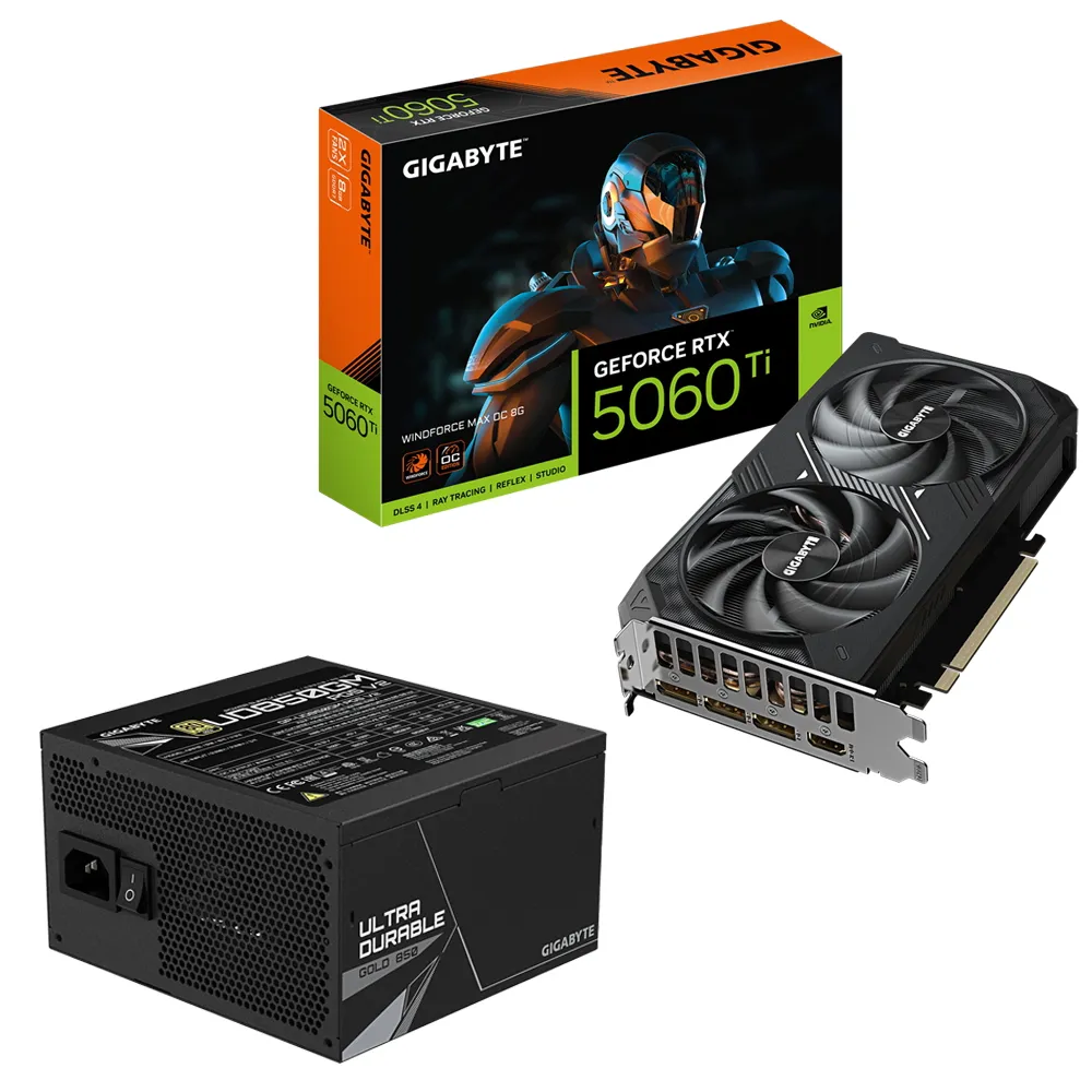 【技嘉】顯卡+電源組★GeForce RTX 5060 Ti WINDFORCE MAX OC 8G 顯示卡+技嘉850W 金牌電源