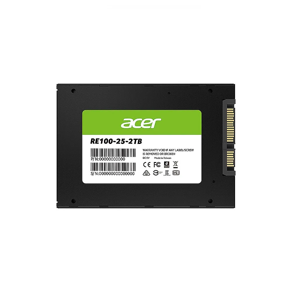 【Acer 宏碁】RE100 2TB SATA ssd固態硬碟 5年保固(最高讀取557MB/s)