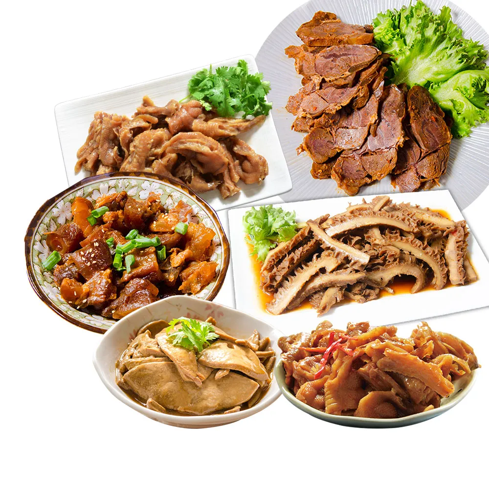【鮮綠生活】團購激推-台式秘制牛三寶滷味綜合 3-9件組 (牛筋/牛腱/牛肚/鳳爪/粉肝)