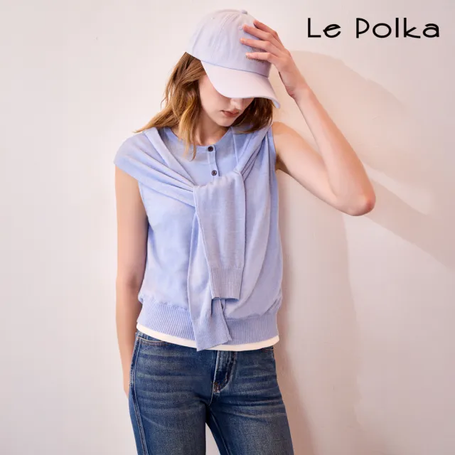 【Le Polka】三穿綁帶針織上衣-2色-女