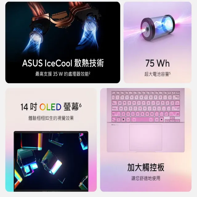 【ASUS 華碩】滑鼠組★14吋Ultra5輕薄AI筆電(VivoBook S S5406SAL/Ultra 5-226V/16G/512G/W11/OLED/莓果粉)