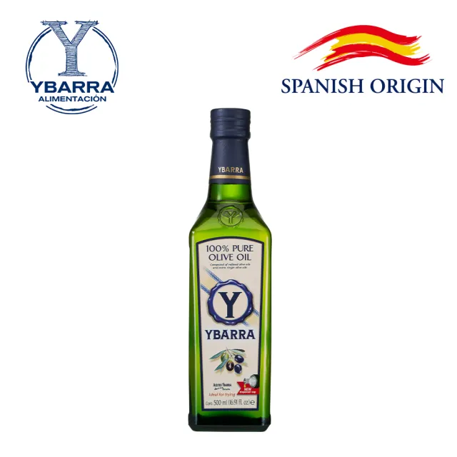 【YBARRA】西班牙 純橄欖油 Pure Olive Oil(500mlx1瓶/玻璃瓶裝/雙10限定)