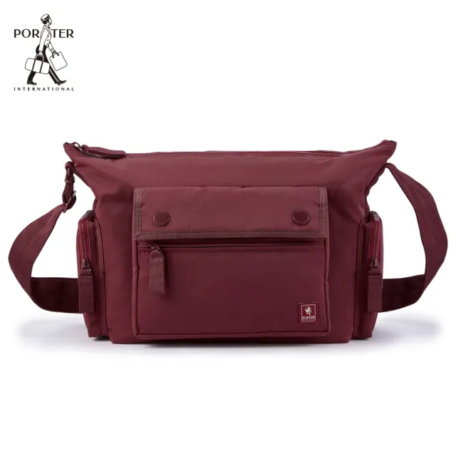 【PORTER INTERNATIONAL】穩定步調ANCHOR斜背包-L(磁磚紅)