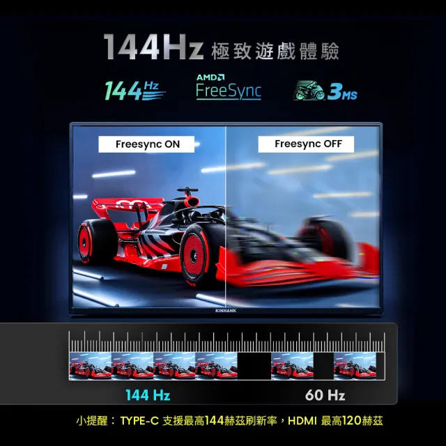 【REAICE】美國Kinhank16型2.5KIPS可攜式外接螢幕(Switch/可攜式螢幕/移動式顯示器/外接式)
