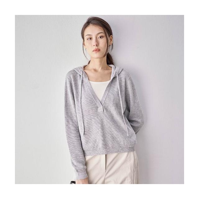 【Diffa】連帽假兩件線衫-女