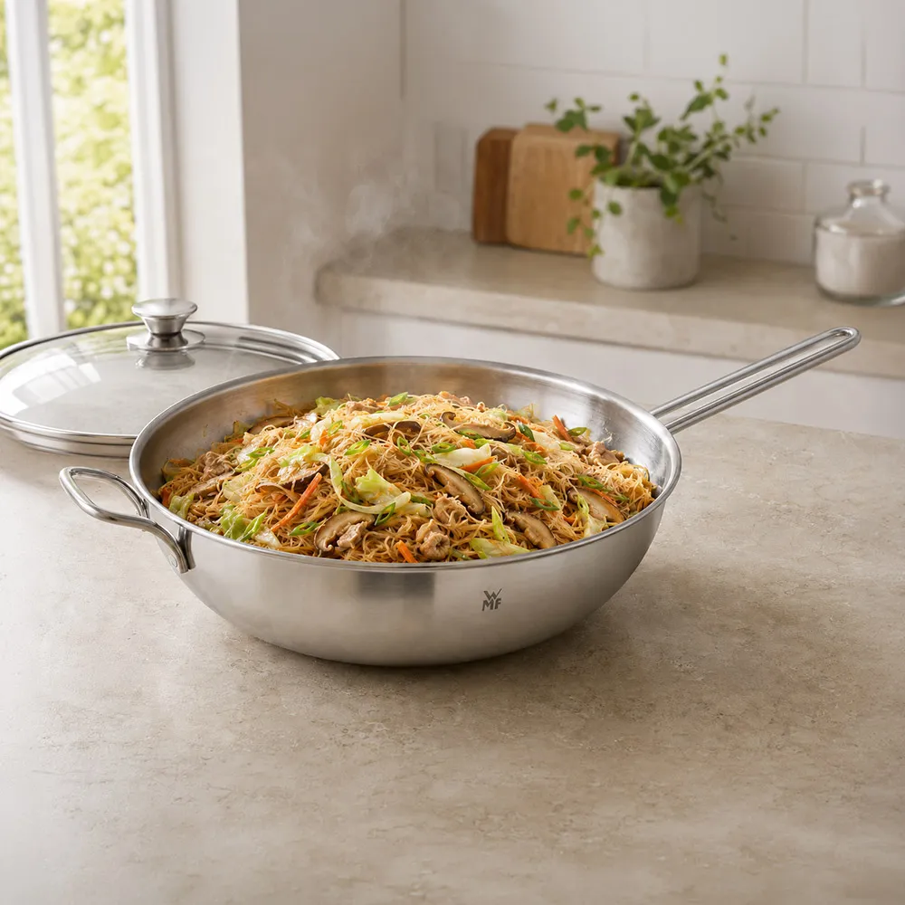 【WMF】★2026新品★不鏽鋼百味炒鍋30cm(附玻璃鍋蓋) 中華炒鍋 萬用炒鍋