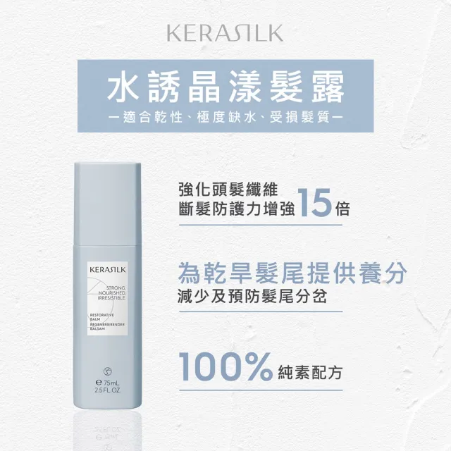 【KERASILK】水誘晶漾髮露75ml☆絲馭洸特殊個別處方(乾性、缺水受損髮質適用/持久滋潤/保濕修護/減少分岔)