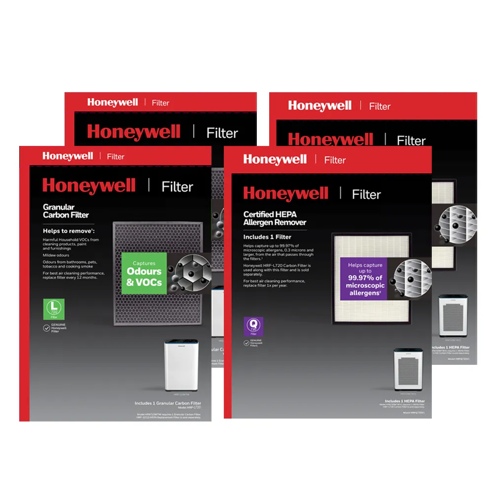 【Honeywell】適用 HPA720WTWV1 兩年份專用濾網組(HEPA濾網HRF-Q720V1 x2盒+活性碳濾網HRF-L720 x2盒)