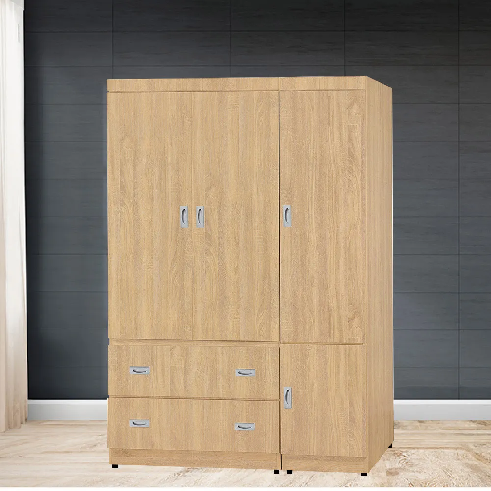 【ASSARI】4x6尺歐爾曼四門二抽衣櫃(長121x寬58x高180cm)
