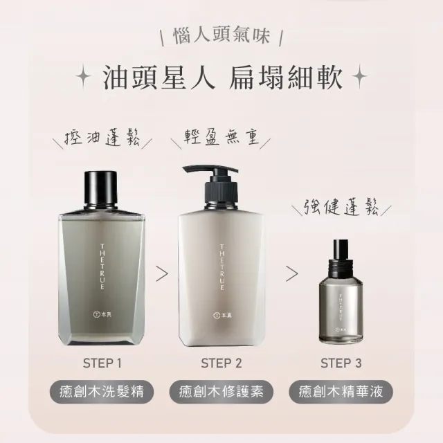 【THE TRUE 本真】沙龍香氛養髮 任選2入組 800mlx2 (官方直營 任選 涼感 控油 蓬鬆 柔順 修護 香水洗髮精)