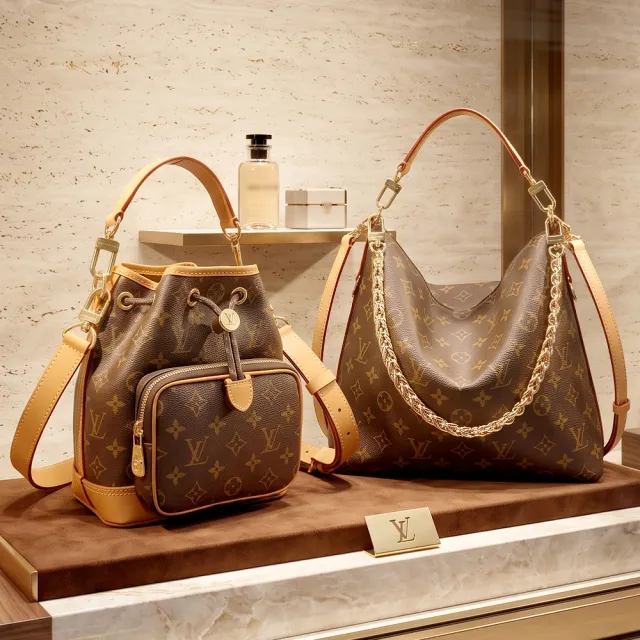 【Louis Vuitton 路易威登】LV M27825/M14017 經典老花帆布手提 肩斜背包 水桶包(2款可選 兩用包 真皮)