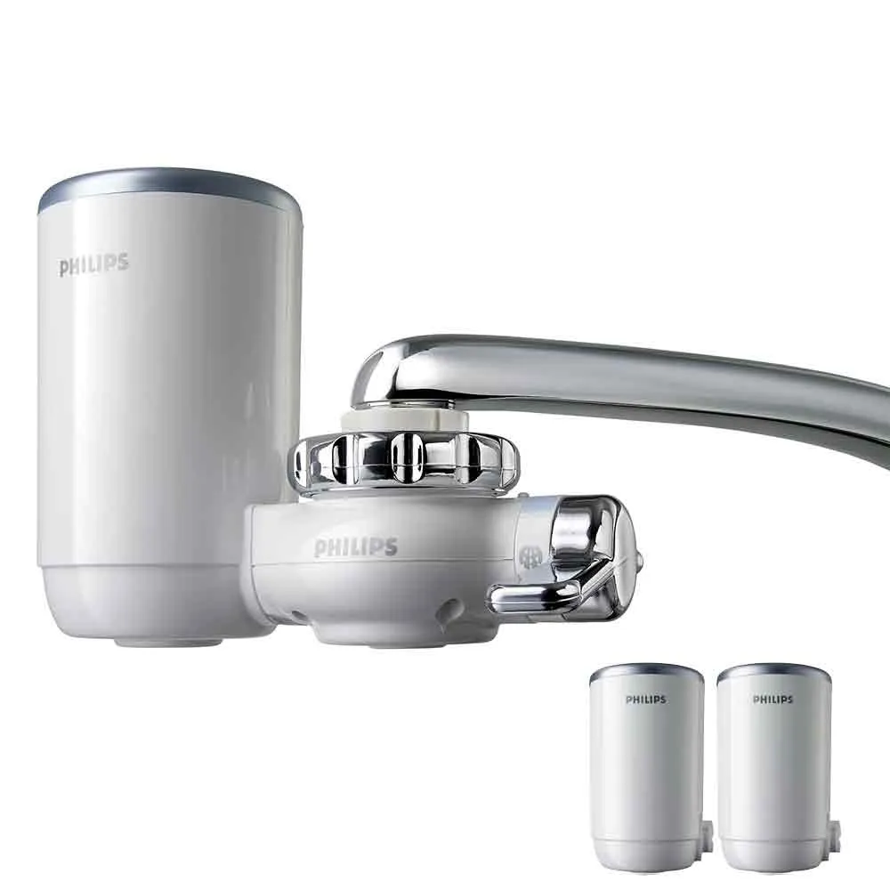 【Philips 飛利浦】日本原裝★5重超濾龍頭式淨水器+濾芯x2(WP3812+WP3922x2)(龍頭濾水器 廚上淨水)