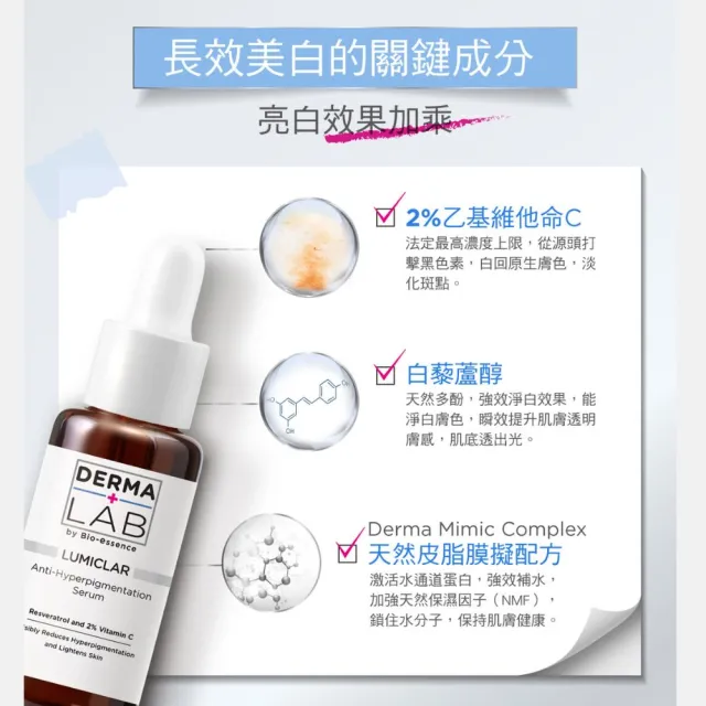 【DermaLab 德美醫研】美白C光透淡斑精華25g(3入組)