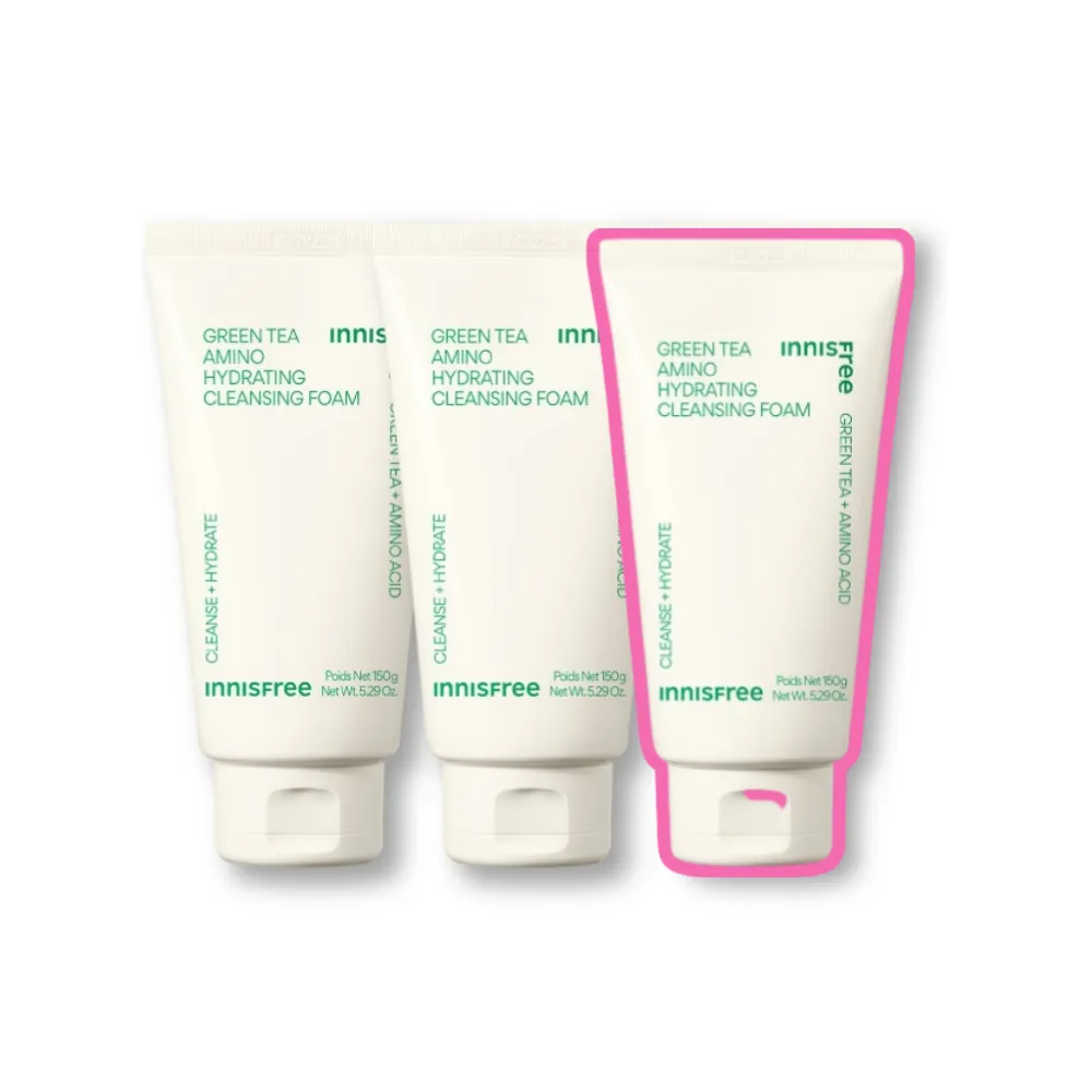 【innisfree】綠茶保濕胺基酸潔面乳150g(3入組)