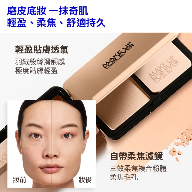 【MAKE UP FOR EVER】底妝完美無痕組(HD SKIN粉無痕柔霧空氣粉餅+超光肌活氧定妝噴霧30ml)