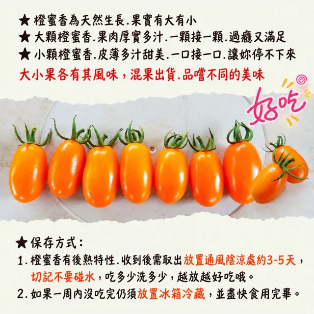 【初品果】高雄美濃達哥橙蜜香小番茄禮盒3斤x4盒(送禮/禮盒/水果禮盒_春節禮盒_產銷履歷_季節限定)