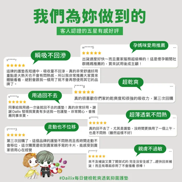 【Dailix】18cm每日健康檢查乾爽透氣抑菌護墊(8入組)