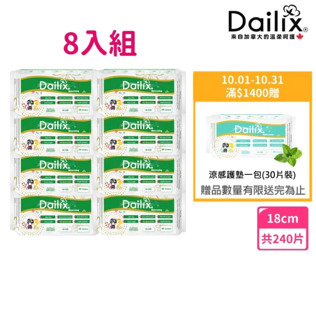 【Dailix】18cm每日健康檢查乾爽透氣抑菌護墊(8入組)