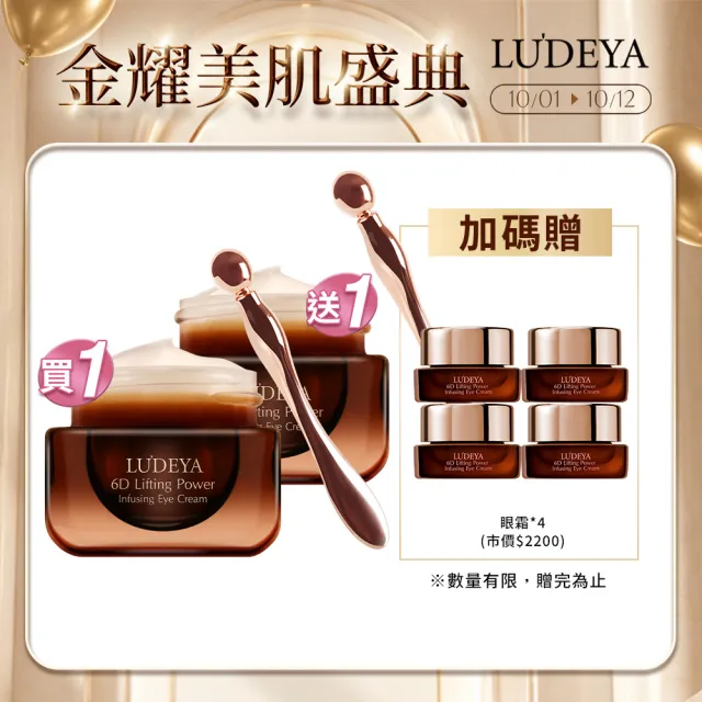 【LUDEYA】買1送1★超緊緻微臻琥珀眼霜15ml共2入(眼霜/眼部保養)