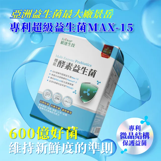 【Endear 穎達生技】600億機能酵素益生菌 30包X5入組(換季必備/雙酵有感好體質關鍵/保健禮盒)