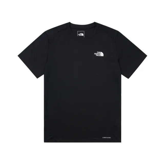 【The North Face】北面男款黑色UPF防曬透氣休閒短袖T恤｜83TOJK3(抗UV/排汗衫)