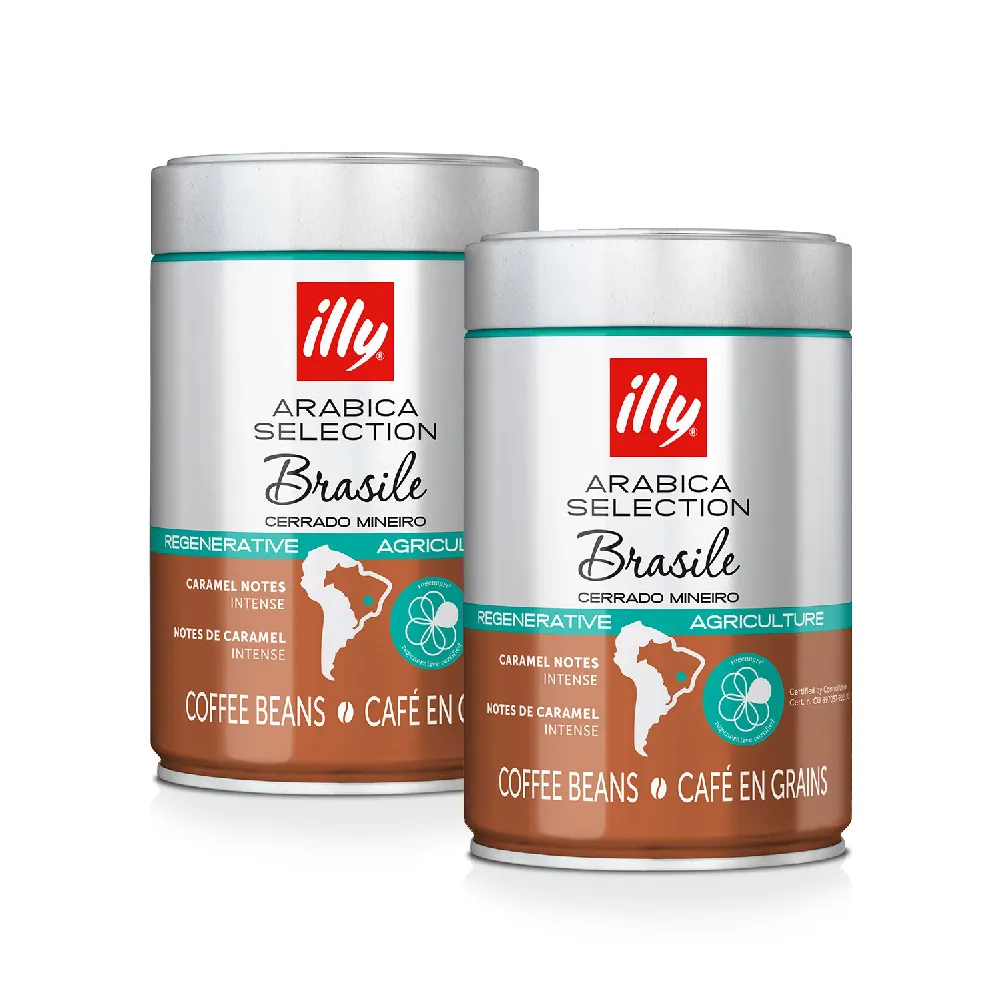 【illy】官方直營 再生農業二入組(巴西喜拉朵250g*2罐)