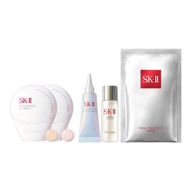【SK-II】官方直營 光蘊輕透防曬霜50g雙入組(自然膚或玫瑰粉/防曬小白球/SPF50+/大容量)