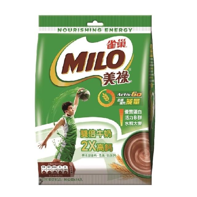 【美祿】三合一雙倍牛奶巧克力麥芽飲品30g x14入/袋(優質高蛋白/蛋白質13g/100g)