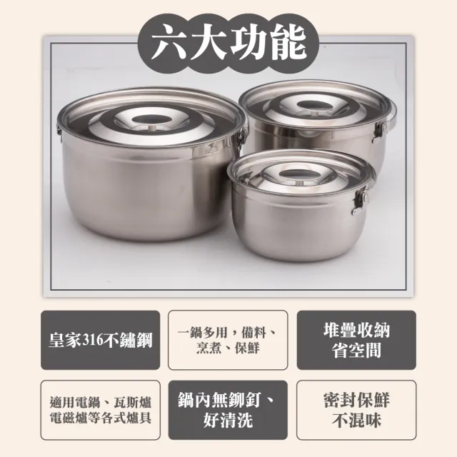 【MASIONS 美心】維多利亞 Victoria 皇家316不鏽鋼調理鍋3入組(不挑爐/台灣製造)