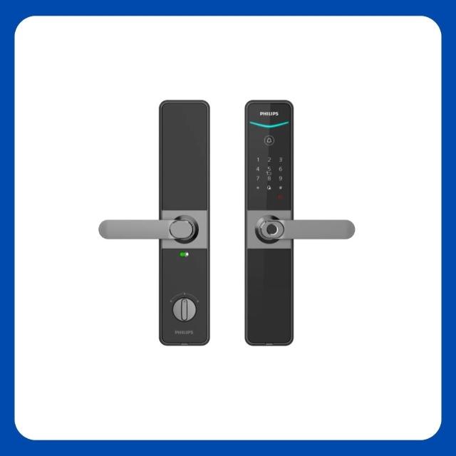 【Philips 飛利浦】DDL610 防潑水五合一把手式智能門鎖/電子鎖(指紋│卡片│密碼│鑰匙│WIFI 含安裝)