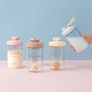 【Oolab 良杯製所】2入組 律動蛋白搖搖杯 500ml(防漏/乳清蛋白/多色任選/攪拌球/健身杯)