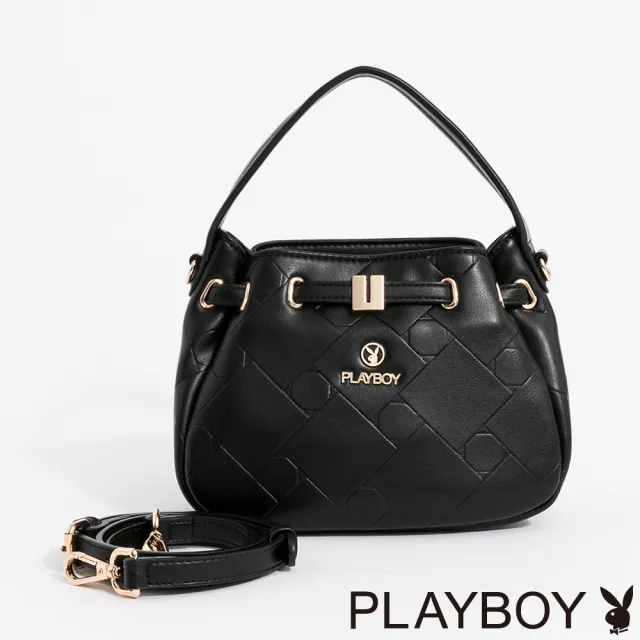 【PLAYBOY】斜背包 Lux Geometry系列 - 黑色