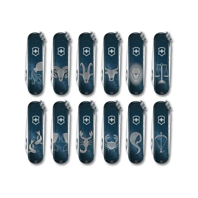 【VICTORINOX 瑞士維氏】瑞士刀 Classic SD 12星座 58mm/7用 0.6223 多功能鑰匙圈