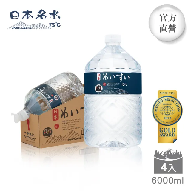 【JKKWATER】日本名水13°C 進口礦泉水 6000mlx2箱 日文款 官方直營 阿蘇火山礦泉水