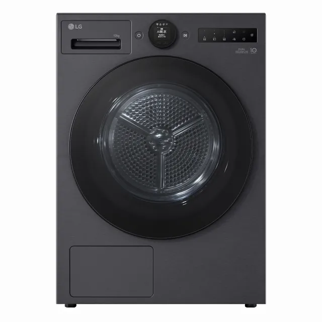 【LG 樂金】家電快配◆10公斤雙變頻熱泵免曬衣乾衣機 夜霧黑(WR-10XB)