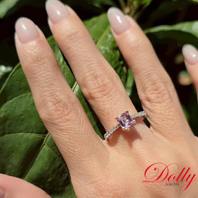 【DOLLY】14K金 無燒馬達加斯加桃色藍寶石1克拉鑽石戒指-012 高級訂製珠寶 奢華質感 浪漫送禮