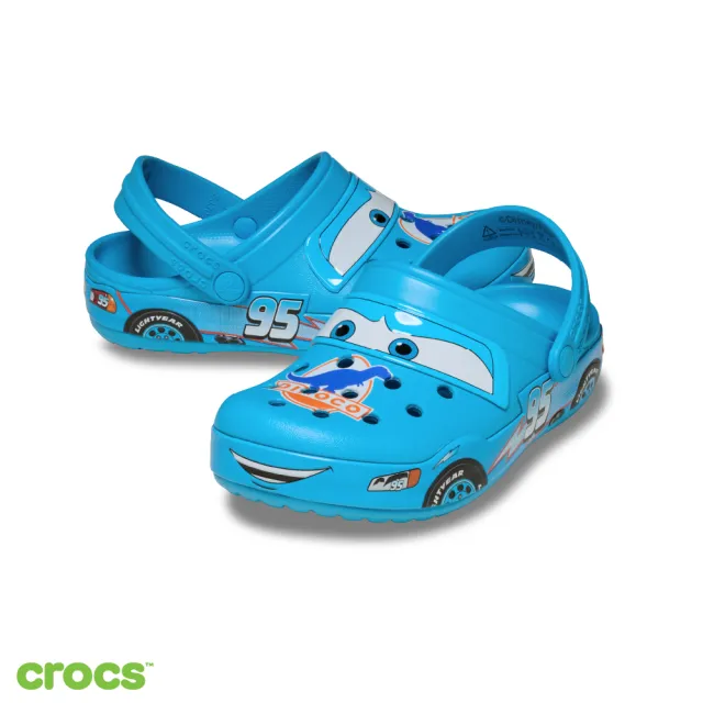 【Crocs】童鞋 大童 閃電麥坤聯名系列 Dinoco 卡駱班克駱格 洞洞鞋 藍色(213583-90H)