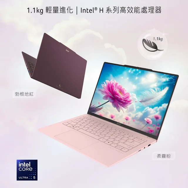 【Acer 宏碁】65W快充組★14吋極輕薄OLED AI筆電(Swift Air/SFA14-71M-5001/Ultra5-125H/16G/512G/W11)