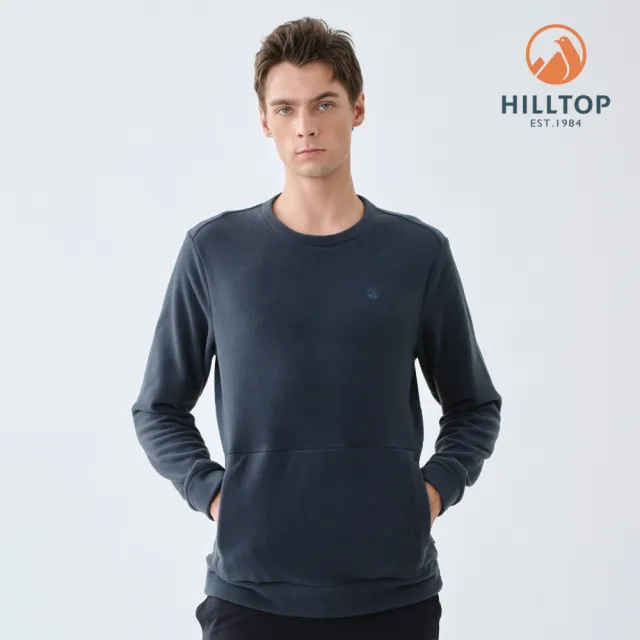 【Hilltop 山頂鳥】ZISOFIT POLYGIENE抗菌吸濕快乾保暖刷毛上衣 男款 深灰藍｜PH51XMN4ECE0