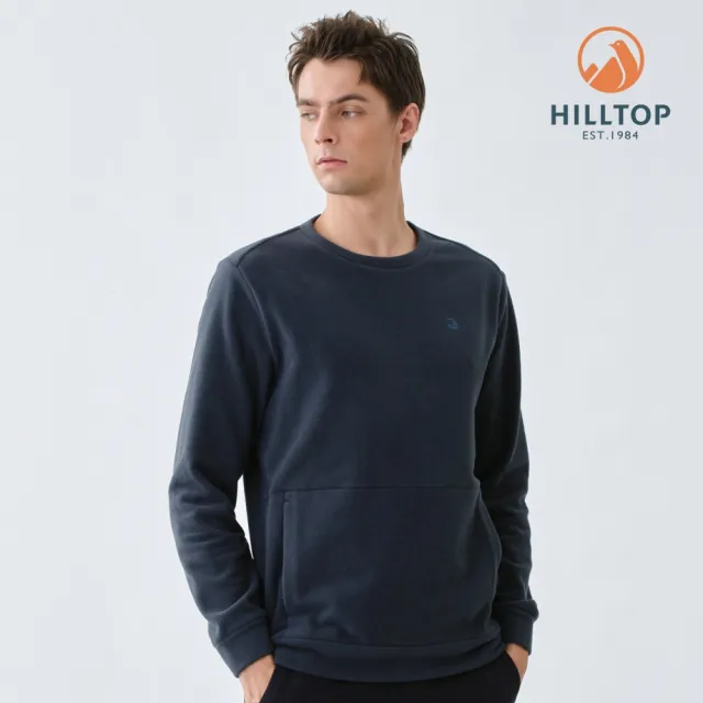 【Hilltop 山頂鳥】ZISOFIT POLYGIENE抗菌吸濕快乾保暖刷毛上衣 男款 深灰藍｜PH51XMN4ECE0