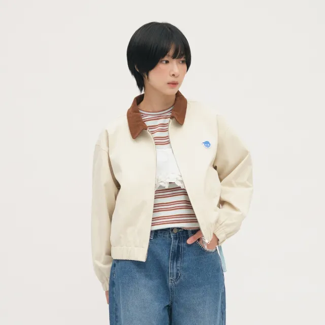 【plain-me】小P社長 拼接 外套 教練外套 女生外套 小P社長拼接領斜紋教練外套_PPW1102-262