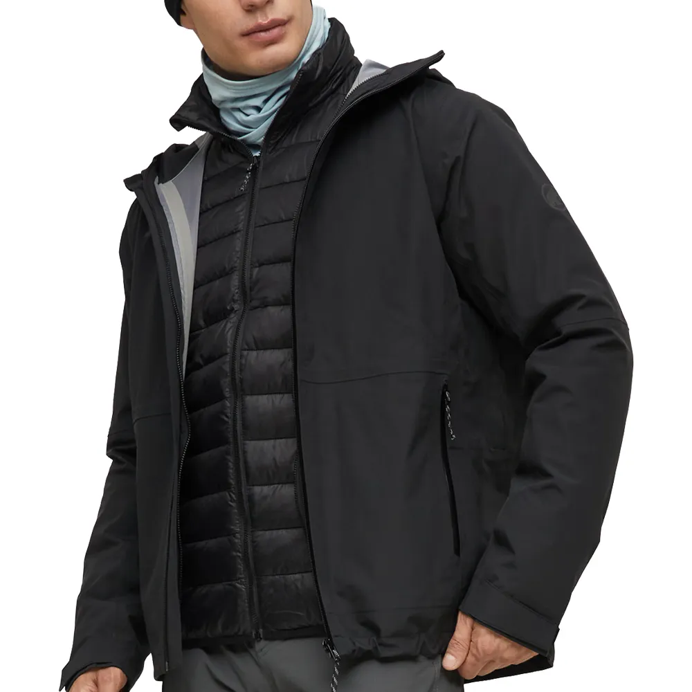 【Mammut 長毛象】Linard Guide 3 in 1 HS Hooded Jkt AF 兩件式防水保暖連帽外套 黑色 男款 #1010-33070