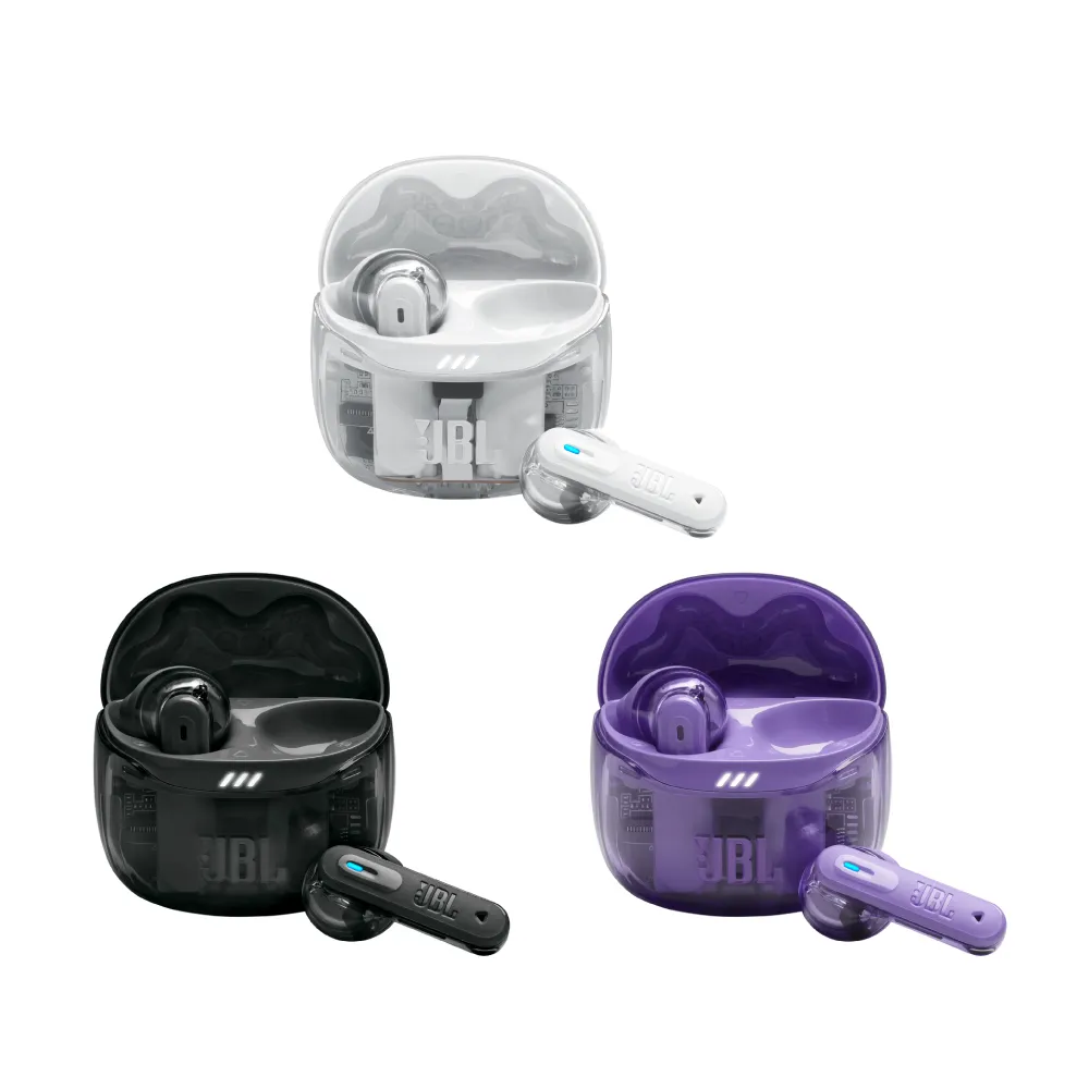 【JBL】Tune Flex 2 Ghost 真無線降噪藍牙耳機(時尚透明款)