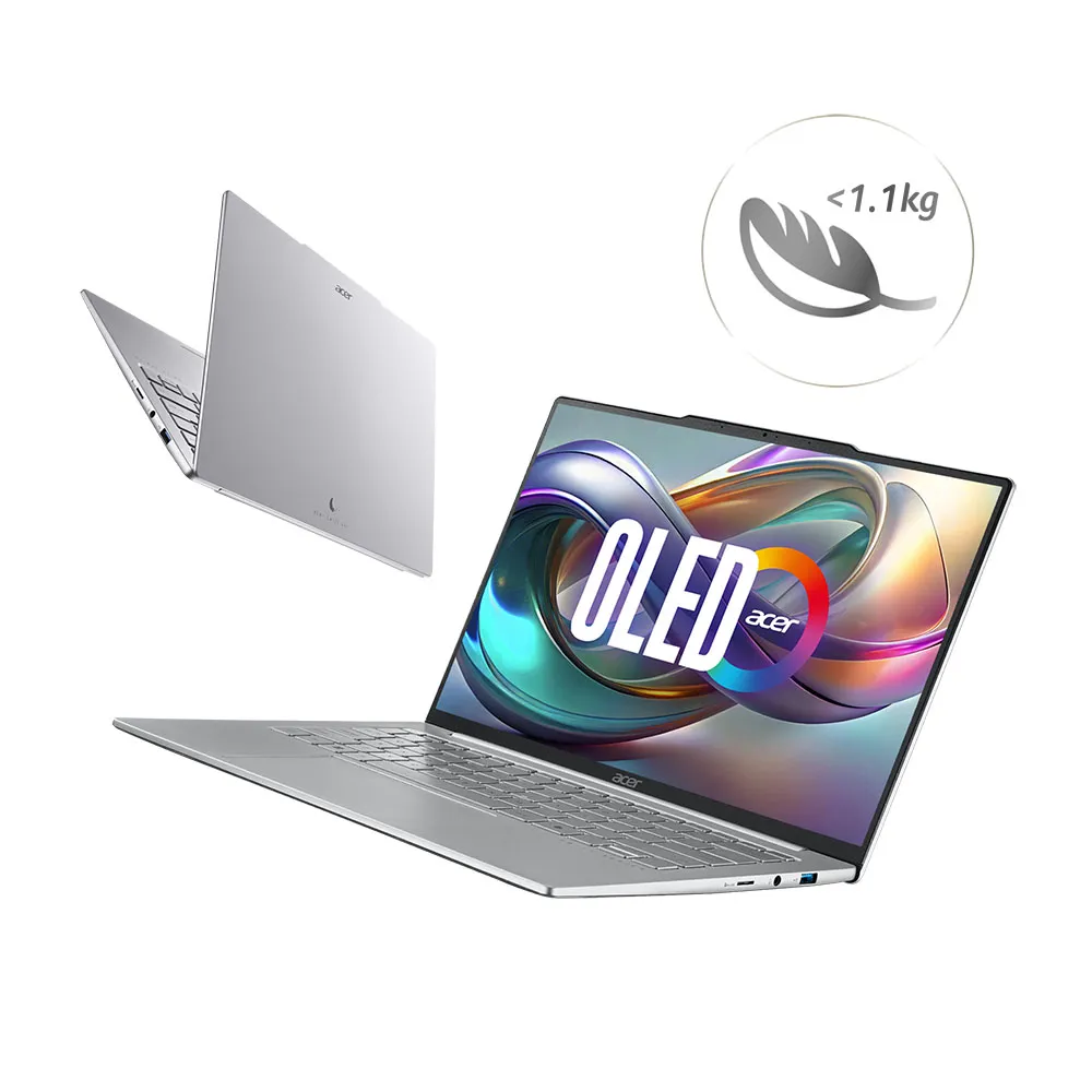 【Acer】微軟M365組★14吋CU7 極致輕薄3K OLED AI筆電-銀(Swift Air/SFA14-71M-791S/Ultra7-155H/32G/512G)